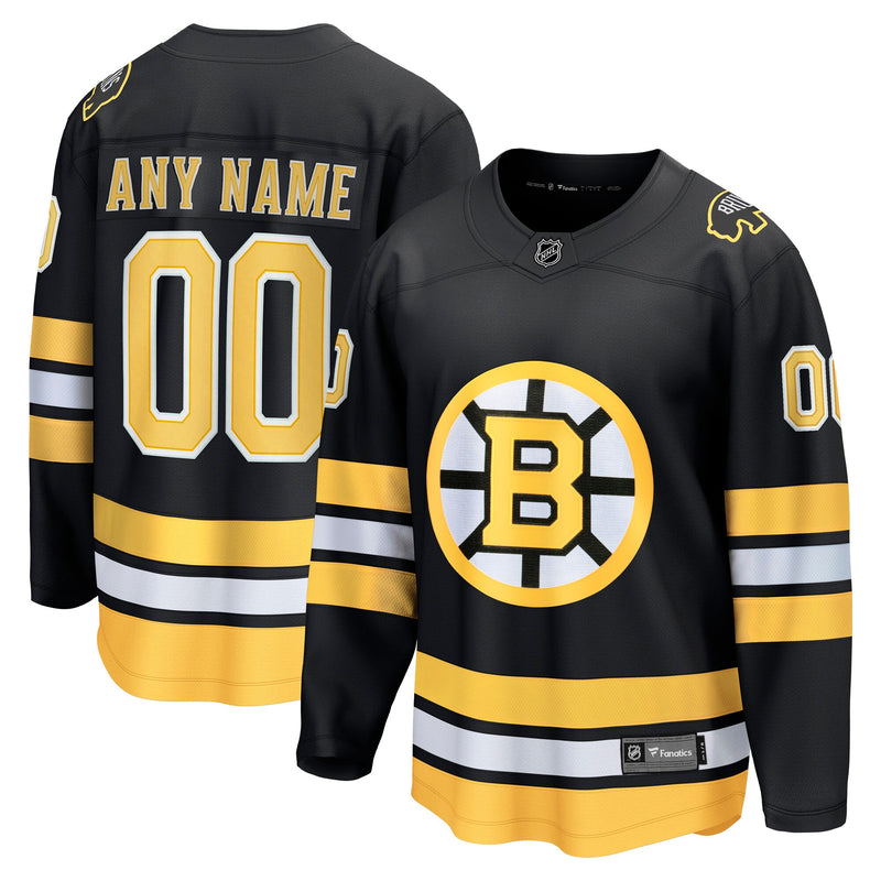 Boston Bruins Fanatics Black Home Breakaway Custom Jersey