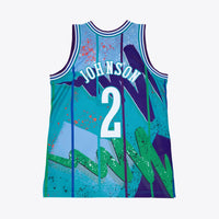 Charlotte Hornets Mitchell & Ness Larry Johnson 1994 Hyper Hoops Swingman Jersey - Blue