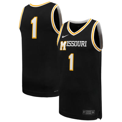 #1 Missouri Tigers Nike Replica Basketball Jersey - Black
