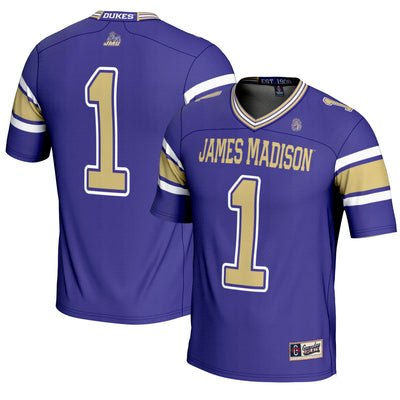#1 James Madison Dukes GameDay Greats Endzone Football Jersey - Purple