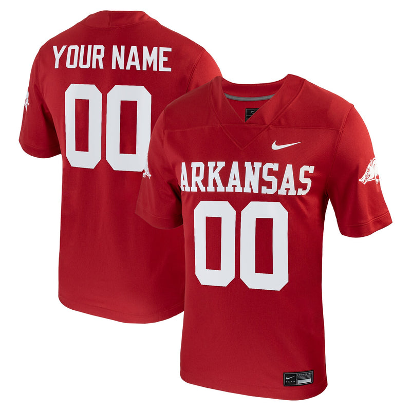 Arkansas Razorbacks Nike Custom Football Game Jersey - Cardinal