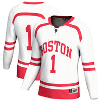 Boston University GameDay Greats Lightweight Collegiate Hockey Fashion Jersey - White
