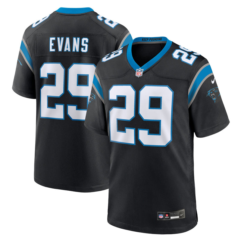 Carolina Panthers Akayleb Evans Nike Black Team Game Jersey