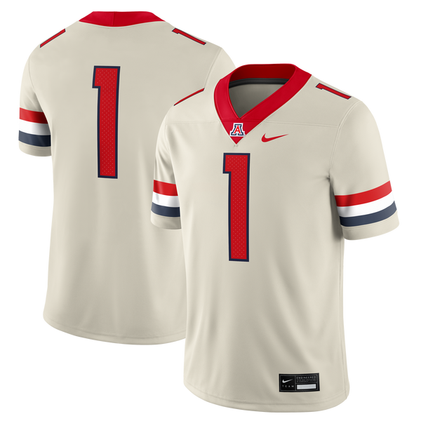 #1 Arizona Wildcats Nike Alternate Game Football Jersey - Cream