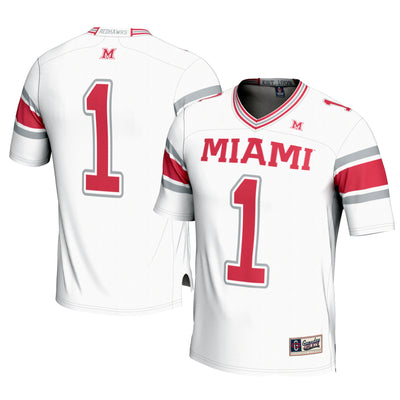 #1 Miami University RedHawks GameDay Greats Football Jersey - White