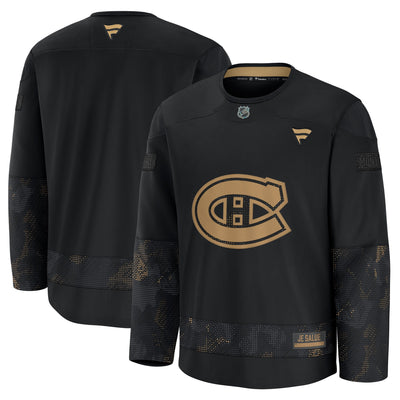 Montreal Canadiens Fanatics Black 2024 Military Appreciation Practice Jersey