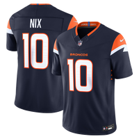 Denver Broncos Bo Nix Nike Navy Alternate Vapor F.U.S.E. Stitched Limited Jersey