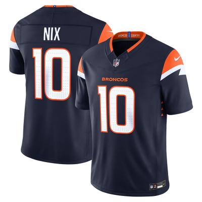 Denver Broncos Bo Nix Nike Navy Alternate Vapor F.U.S.E. Stitched Limited Jersey