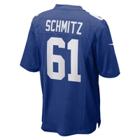 New York Giants John Michael Schmitz Nike Royal Team Game Jersey