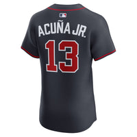 Atlanta Braves Ronald Acuña Jr. Nike Navy Alternate Elite Jersey