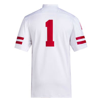 #1 Nebraska Huskers adidas Premier Football Jersey - White