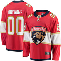 Florida Panthers Fanatics Red Home Breakaway Custom Jersey