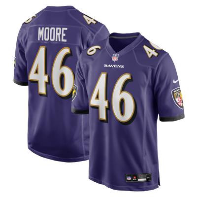 Baltimore Ravens Nick Moore Nike Purple Game Jersey