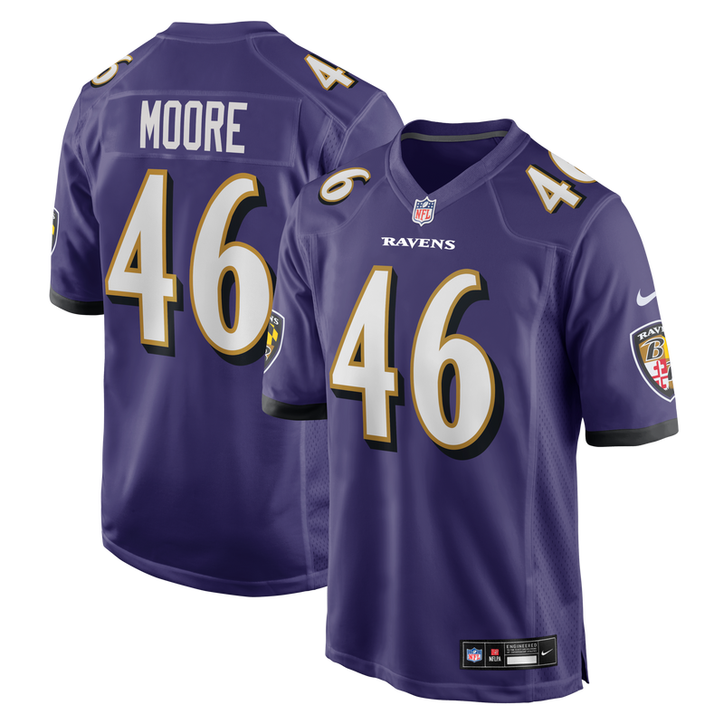 Baltimore Ravens Nick Moore Nike Purple Game Jersey