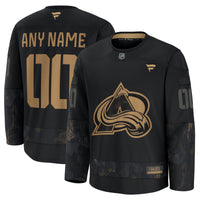 Colorado Avalanche Fanatics Black 2024 Military Appreciation Custom Practice Jersey