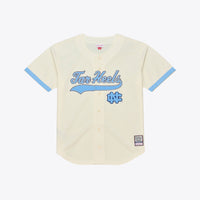 North Carolina Tar Heels Mitchell & Ness Mesh Button-Up Batting Practice Baseball Jersey - Cream