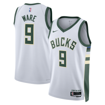 Milwaukee Bucks Nike Association Edition Swingman Jersey - White - Kel'el Ware -