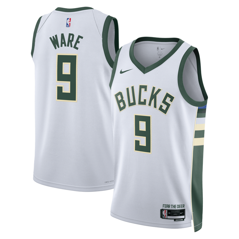 Milwaukee Bucks Nike Association Edition Swingman Jersey - White - Kel'el Ware -