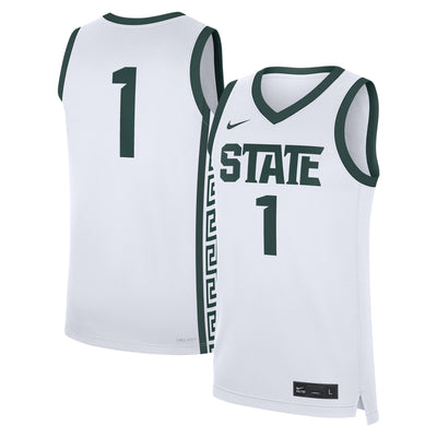 #1 Michigan State Spartans Nike Home Replica Jersey - White