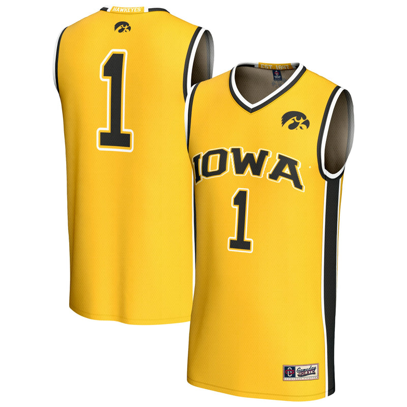 Iowa Hawkeyes GameDay Greats Lightweight Collegiate Basketball Fashion Jersey - Gold