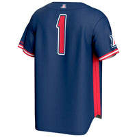 #1 Arizona Wildcats GameDay Greats Lightweight Baseball Fashion Jersey - Navy