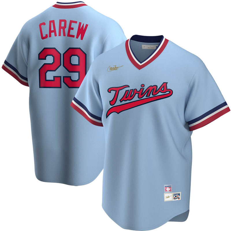 Minnesota Twins Rod Carew Nike Light Blue Road Cooperstown Collection Player Jersey