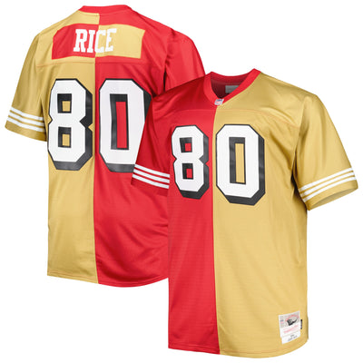 San Francisco 49ers Jerry Rice Mitchell & Ness Scarlet/Gold Big & Tall Split Legacy Retired Player Replica Jersey