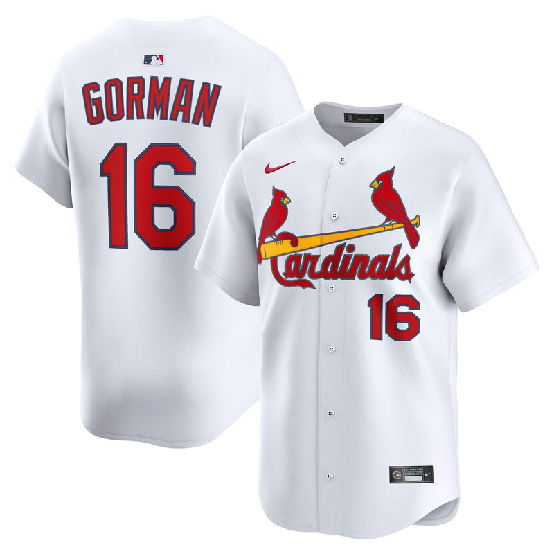 St. Louis Cardinals Nolan Gorman Nike White Home Limited Player Jersey