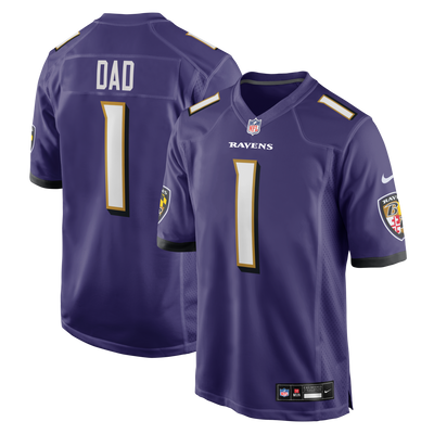 Baltimore Ravens Number 1 Dad Nike Purple Game Jersey