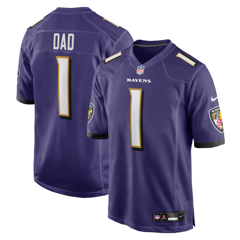 Baltimore Ravens Number 1 Dad Nike Purple Game Jersey