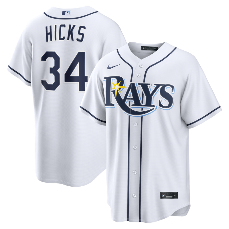 Tampa Bay Rays Liam Hicks Nike White Home Replica Jersey