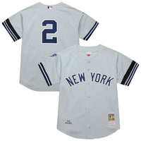 New York Yankees Derek Jeter Mitchell & Ness Gray Cooperstown Collection 2000 World Series Authentic Jersey