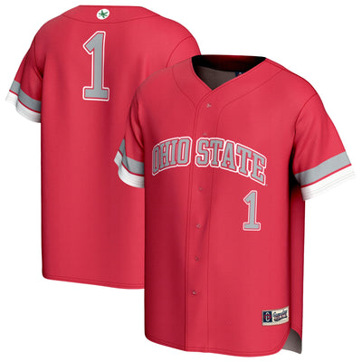 #1 Ohio State Buckeyes GameDay Greats Lightweight Collegiate Baseball Fashion Jersey - Scarlet