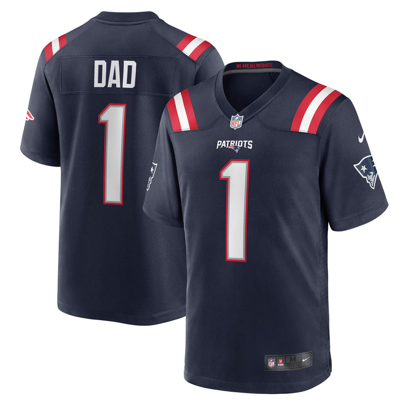 New England Patriots Number 1 Dad Nike Navy Game Jersey