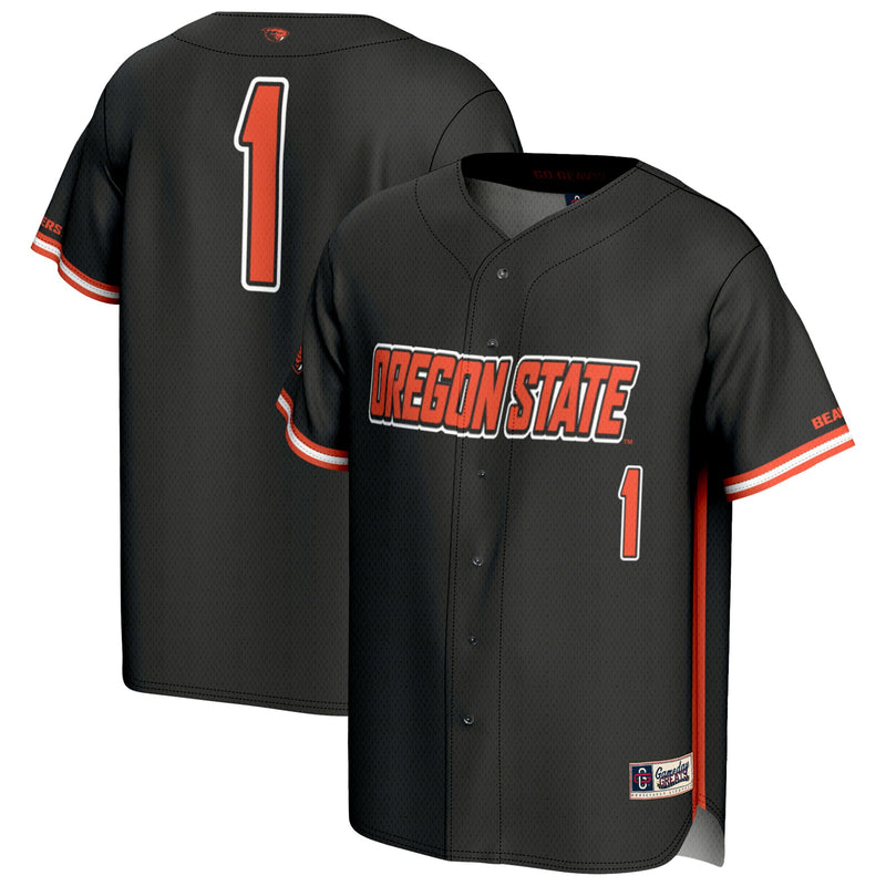 #1 Oregon State Beavers GameDay Greats Lightweight Baseball Fashion Jersey - Black