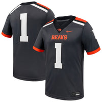 #1 Oregon State Beavers Nike Game Football Jersey - Anthracite