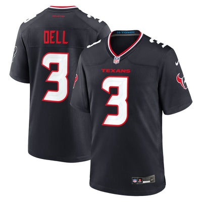 Houston Texans Tank Dell Nike Navy Game Jersey
