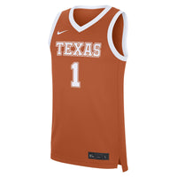 #1 Texas Longhorns Nike Road Replica Jersey - Texas Orange