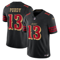 San Francisco 49ers Brock Purdy Nike Black 2025 Rivalries Collection Stitched Limited Jersey