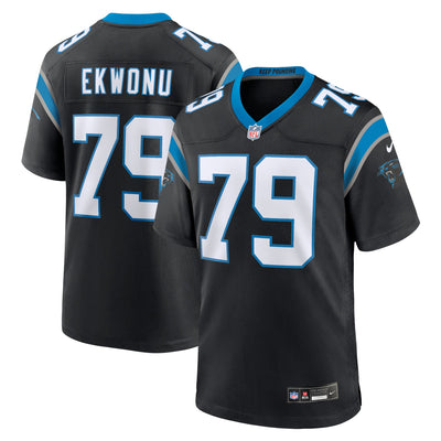 Carolina Panthers Ikem Ekwonu Nike Black Game Jersey