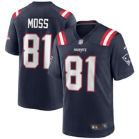 New England Patriots Randy Moss Nike Navy Game Retired Player Jersey
