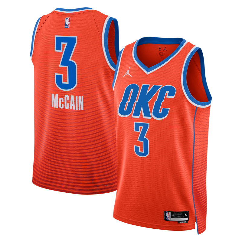 Oklahoma City Thunder Jordan Brand Statement Edition Swingman Jersey - Orange - Jared McCain -