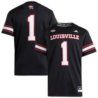 adidas #1 Black Louisville Cardinals Premier Strategy Jersey