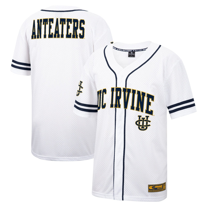 Colosseum White UC Irvine Anteaters Free Spirited Mesh Button-Up Baseball Jersey