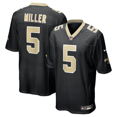 New Orleans Saints Kendre Miller Nike Black Team Game Jersey