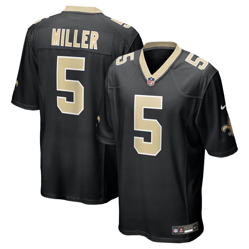 New Orleans Saints Kendre Miller Nike Black Team Game Jersey