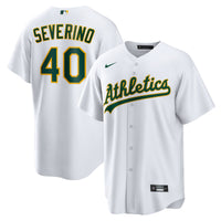 Athletics Luis Severino Nike White Home Replica Jersey