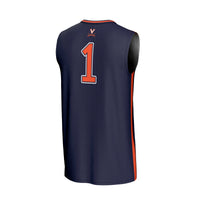 #1 Virginia Cavaliers GameDay Greats Lightweight Basketball Fashion Jersey - Navy