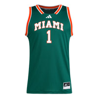 #1 Miami Hurricanes adidas Replica Swingman Jersey - Green