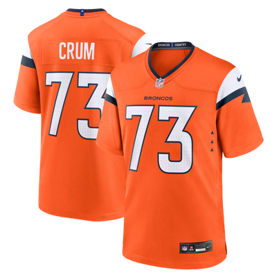 Denver Broncos Frank Crum Nike Orange Team Game Jersey